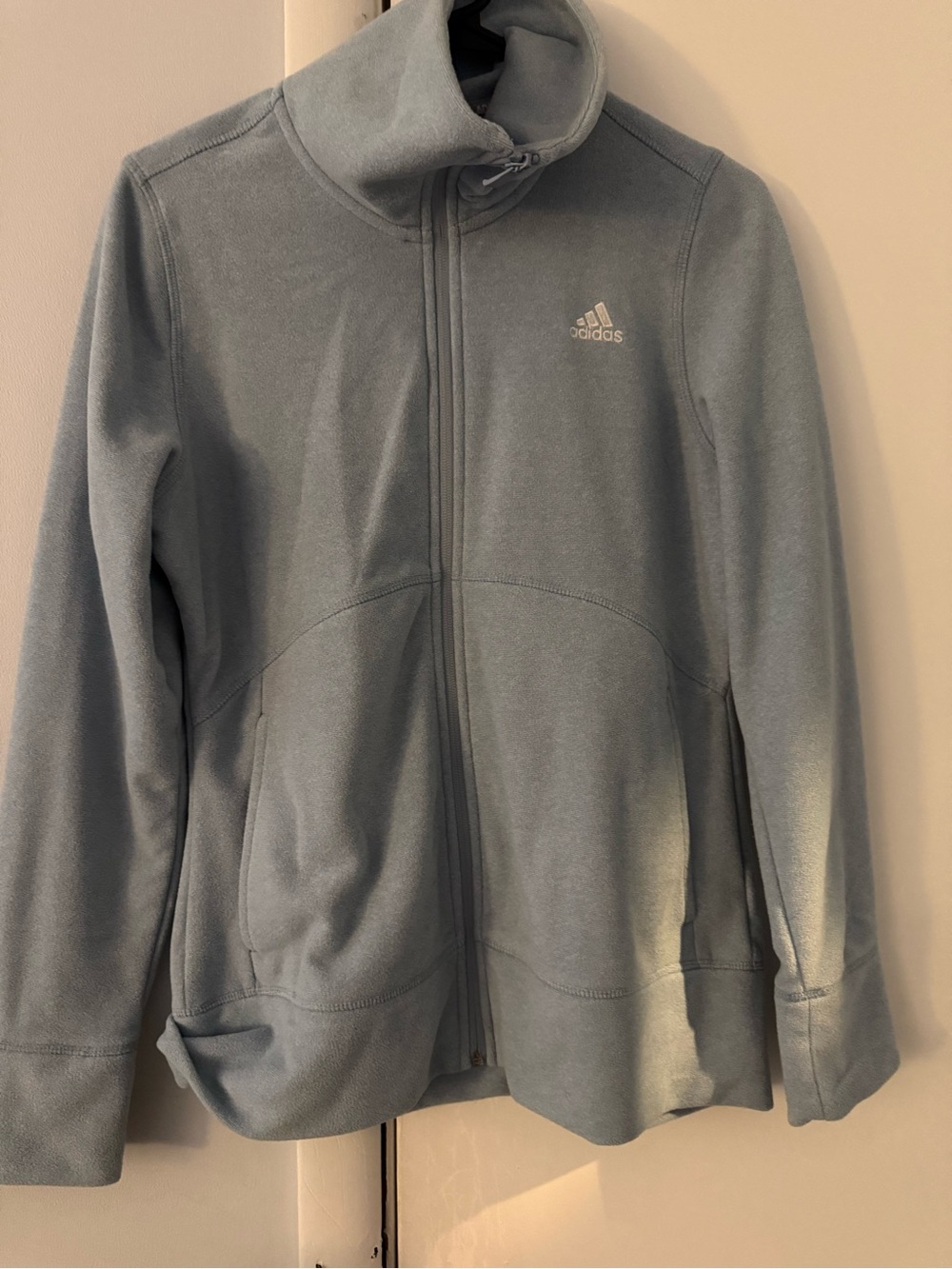 NWOT Adidas Light Blue Full-Zip Fleece Jacket